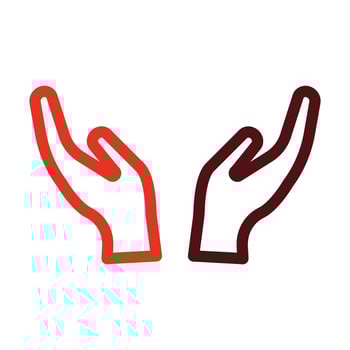 Hand Gesture Vector Thick Line Two Color Icons For Personal And Commercial Use.