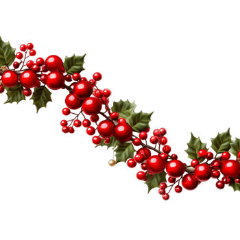 Christmas garland of holly berries Ai Generative png