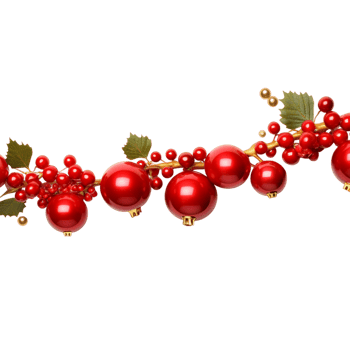 Christmas Balls Border Ai Generative png