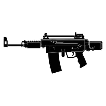 A black Silhouette gun vector. vector