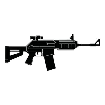A black Silhouette gun vector. vector