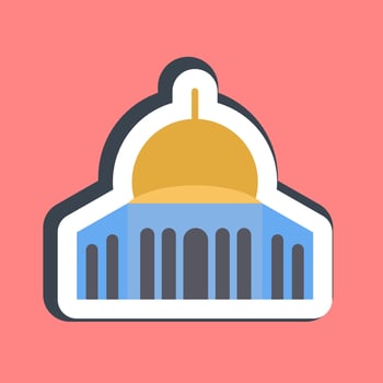 Sticker mosque. Palestine elements. Good for prints, posters, logo, infographics, etc. vector