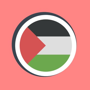 Sticker round palestine flag. Palestine elements. Good for prints, posters, logo, infographics, etc. vector