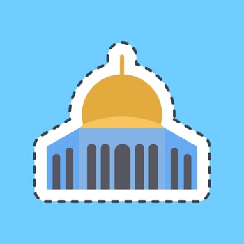 Cutting line sticker mosque. Palestine elements. Good for prints, posters, logo, infographics, etc. vector
