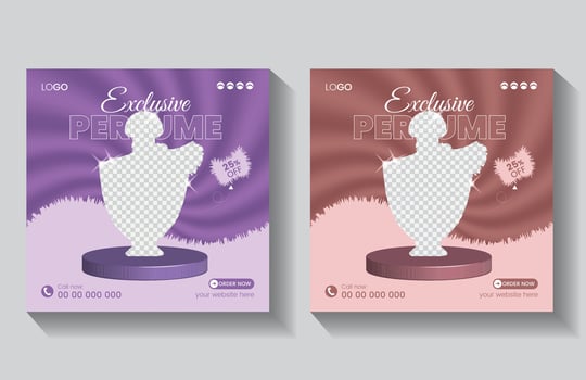 Perfume social media post vector