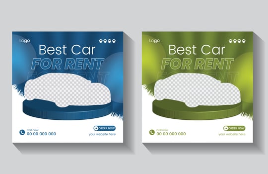 Sports car sale social media post, Car rent social media post vector