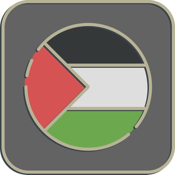 Icon round palestine flag. Palestine elements. Icons in embossed style. Good for prints, posters, logo, infographics, etc. vector