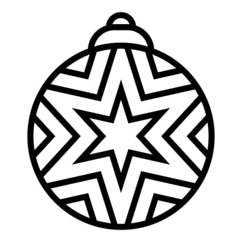 Christmas ball icon. black line art vector isolated on white background. winter decoration design, christmas tree and new year.