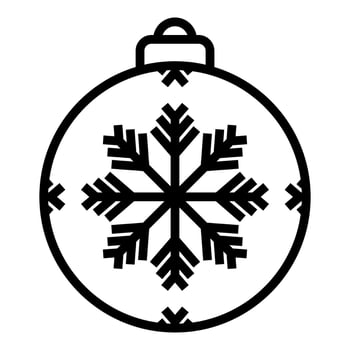 Christmas ball icon. black line art vector isolated on white background. winter decoration design, christmas tree and new year.