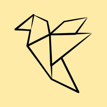 Icon dove origami. Palestine elements. Icons in hand drawn style. Good for prints, posters, logo, infographics, etc. vector