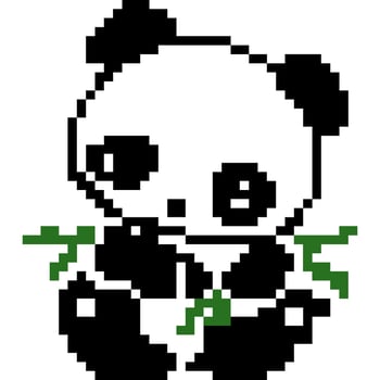 Panda cartoon icon in pixel style vector