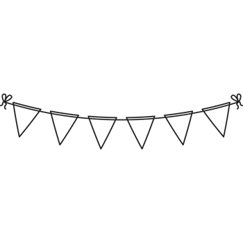 Bunting Flag Outline Style Illustration PNG Transparent Background