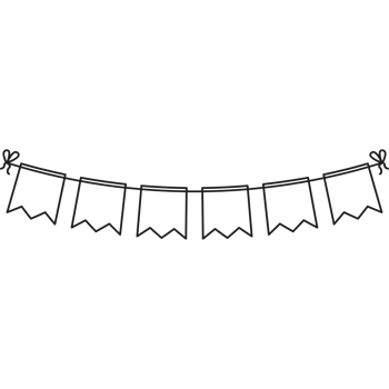 Bunting Flag Outline Style Illustration PNG Transparent Background
