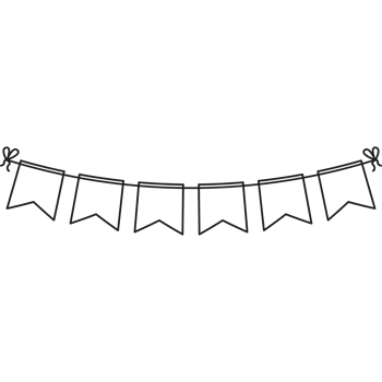 Bunting Flag Outline Style Illustration PNG Transparent Background