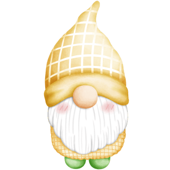 Gnome wears a fruit hat. png