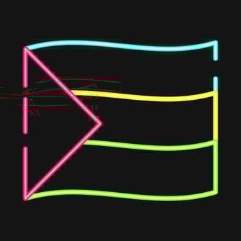 Icon palestine flag. Palestine elements. Icons in neon style. Good for prints, posters, logo, infographics, etc. vector