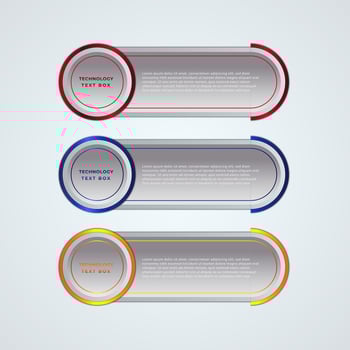 Simple gradient technology text box vector