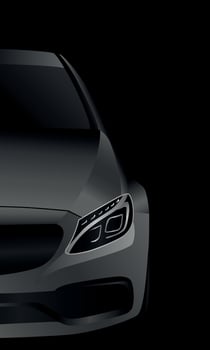 gray car with black background, vector illustration