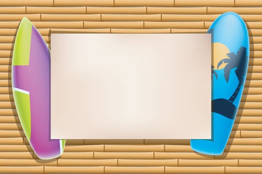 two surfboards and paper vector