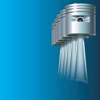 pistons on blue vector