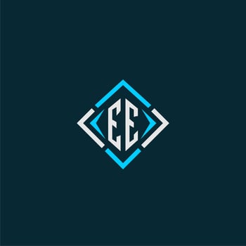 EE initial monogram logo with square style design vector