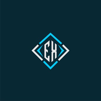 EX initial monogram logo with square style design vector