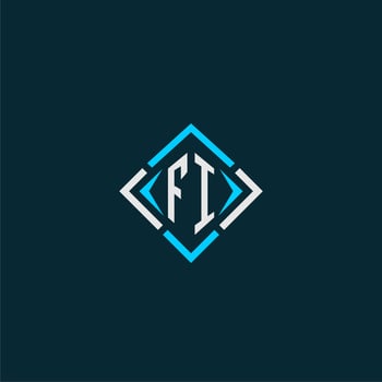 FI initial monogram logo with square style design vector
