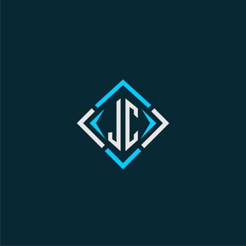 JC initial monogram logo with square style design vector