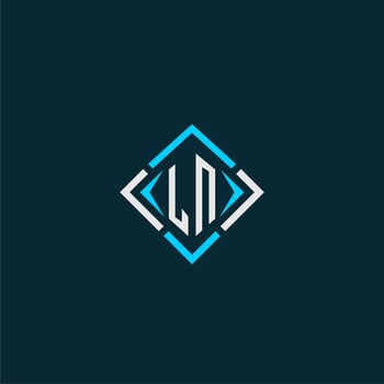 LN initial monogram logo with square style design vector