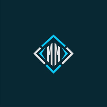 MM initial monogram logo with square style design vector