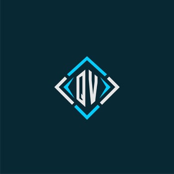QV initial monogram logo with square style design vector