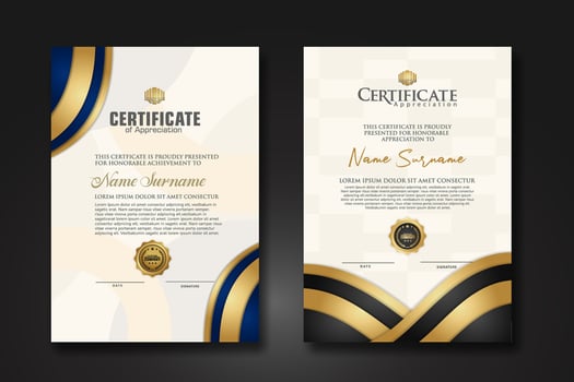 Set luxury certificate template vector