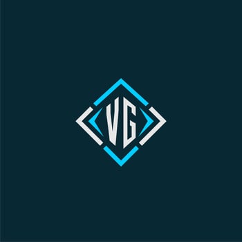 VG initial monogram logo with square style design vector