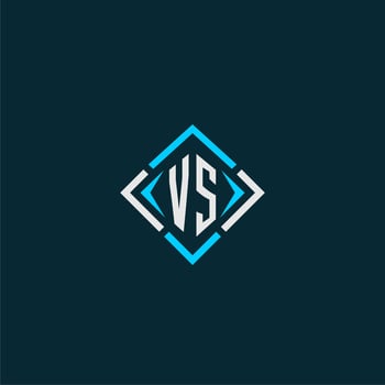 VS initial monogram logo with square style design vector