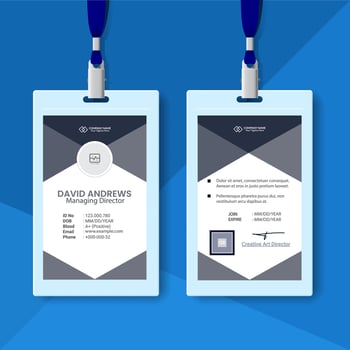 Modern and clean business id card and Student identity card template design and Employee Identity Card vector