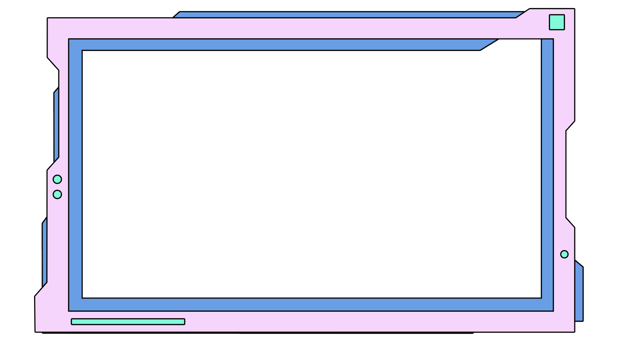 Retro 80s-90s style social media UI frame png