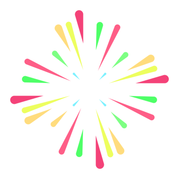 Abstract cartoon colorful fireworks png