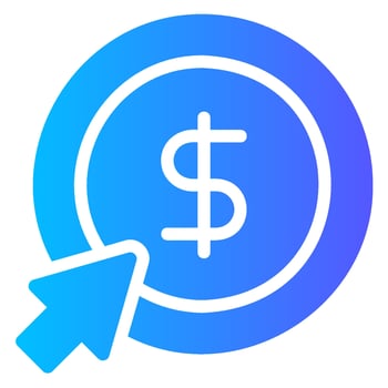 pay per click gradient icon vector