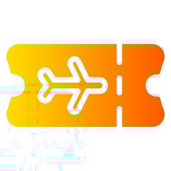 plane ticket gradient icon vector