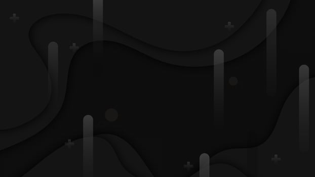 black wave and bright line background, abstract dynamic wave landing page, trendy minimal papercut backdrop vector