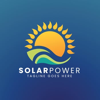 Solar Power Plant Logo design template vector