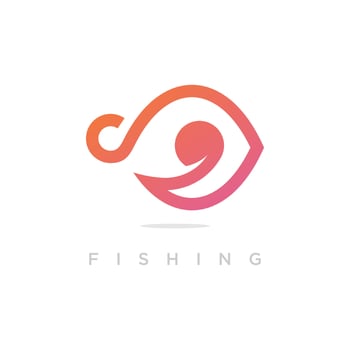 Fish element vector icon design with creative modern concept idea