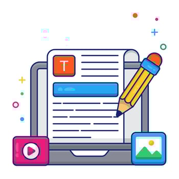 Trendy design icon of online article writing vector