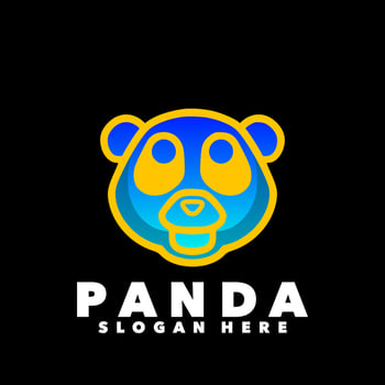 Panda line logo vector