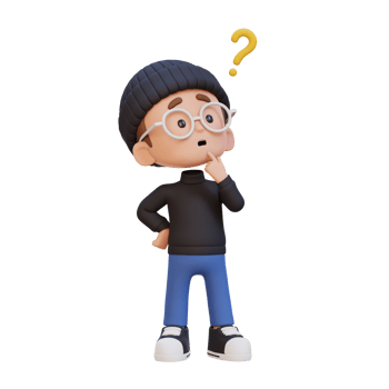 3D cute kid thinking clueless png