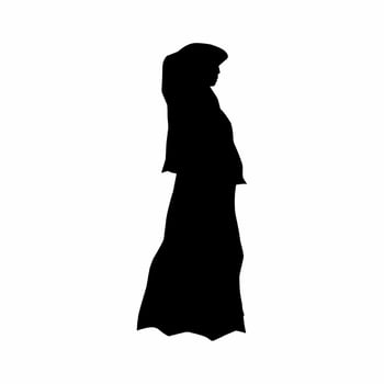 Woman muslim silhouette vector illustration. Woman muslim with hijab for eid mubarak. Ramadan design graphic in muslim culture and islam religion