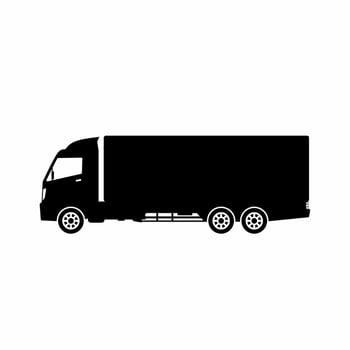 Box truck icon vector. Shipment truck silhouette for icon, symbol and sign. Box truck for shipment, transit, delivery, package or transportation vector