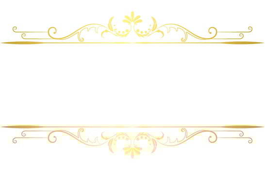 Lines for baroque vintage text Golden design, free space for text, frame vector