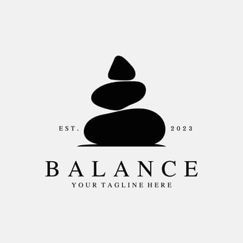 Balanced zen stone logo template vector