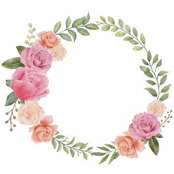 Watercolor Wreath Rose and Greenery Leaf png
